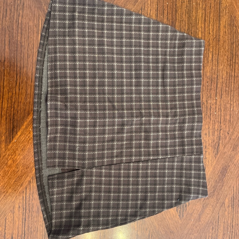 Plaid brown Mini Skirt with under shorts